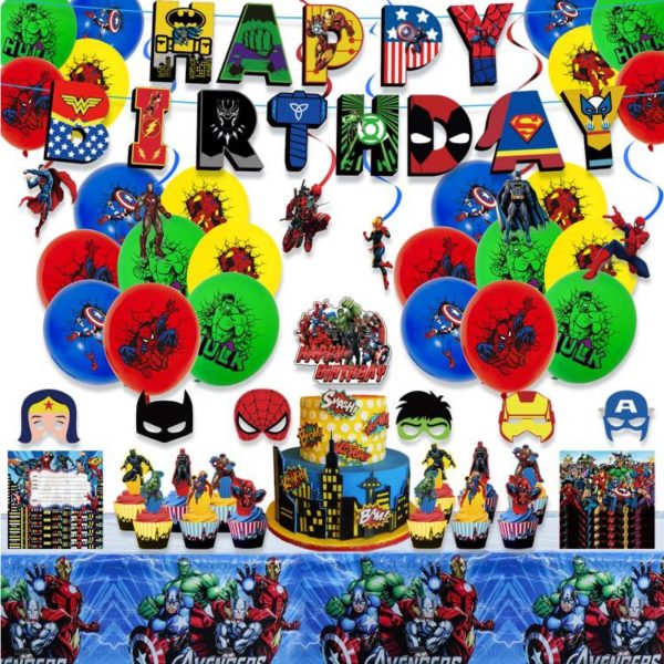 Decoracion Cumpleaños Superheroes, Kit Decoraciones Superhéroes