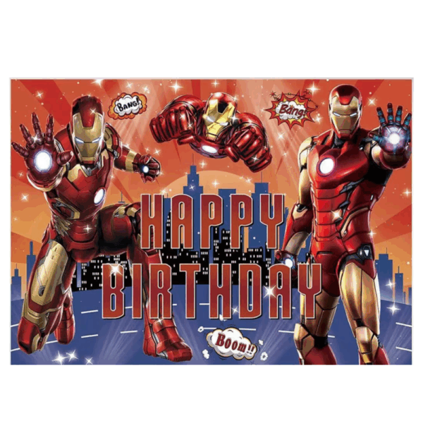 telon de fondo decorativo,decoración de fiestas,cumpleaños,Ironman