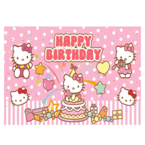 Telón de fondo decorativo para fiesta de cumpleaños Hello Kitty