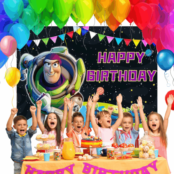 telon de fondo decorativo,decoración de fiestas,cumpleaños,Buzz Lightyear