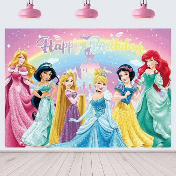 telon de fondo decorativo,decoración de fiestas,cumpleaños,Princesas