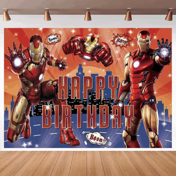 telon de fondo decorativo,decoración de fiestas,cumpleaños,Ironman