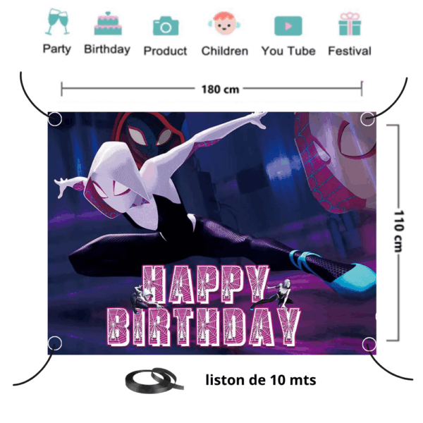 Gwen Stacy,Decoración de cumpleaños,Telon decorativo