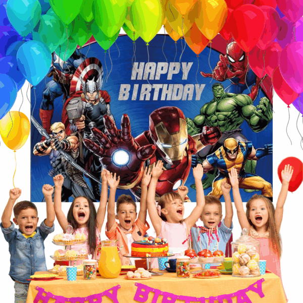 telon de fondo decorativo,decoración de fiestas,Avengers,cumpleaños