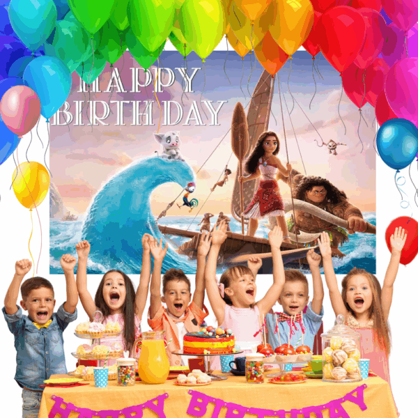 telon de fondo decorativo,decoración de fiestas,cumpleaños,Moana2