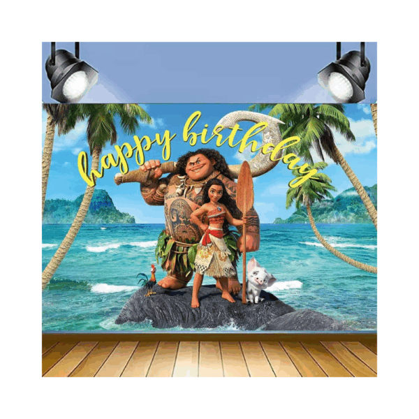 telon de fondo decorativo,decoración de fiestas,cumpleaños,Moana