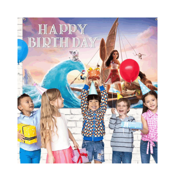 telon de fondo decorativo,decoración de fiestas,cumpleaños,Moana2