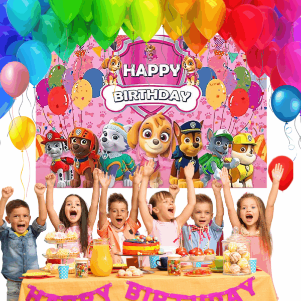 telon de fondo decorativo,decoración de fiestas,cumpleaños,Skye,Paw Patrol