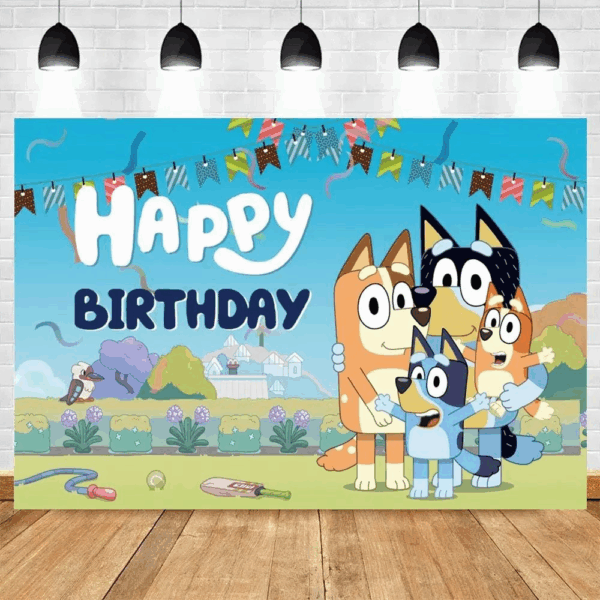 telon de fondo decorativo,decoración de fiestas,cumpleaños,Bluey