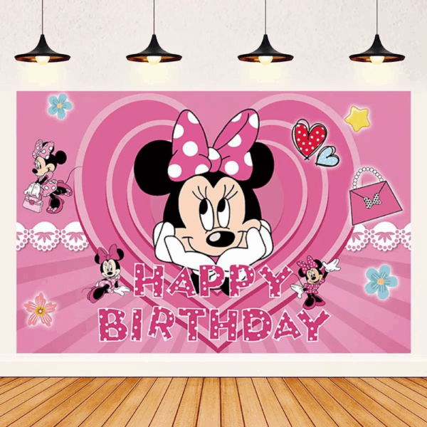 telon de fondo decorativo,decoración de fiestas,cumpleaños,Minnie