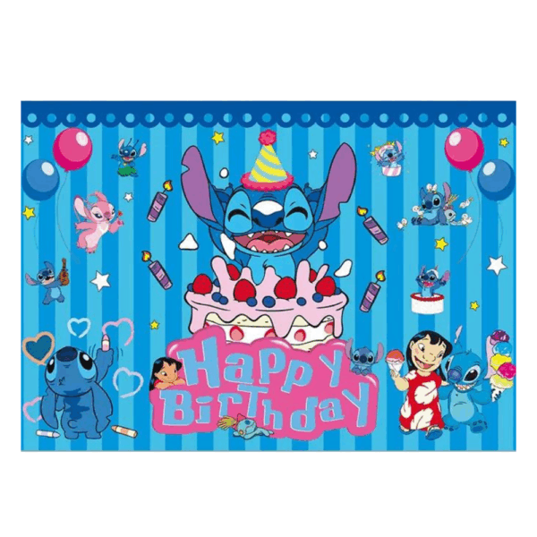 telon de fondo decorativo,decoración de fiestas,cumpleaños,Stich,Lilo