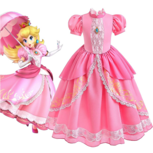 Disfraz de Princesa Peach Vestido para niña personajes de Mario Bros